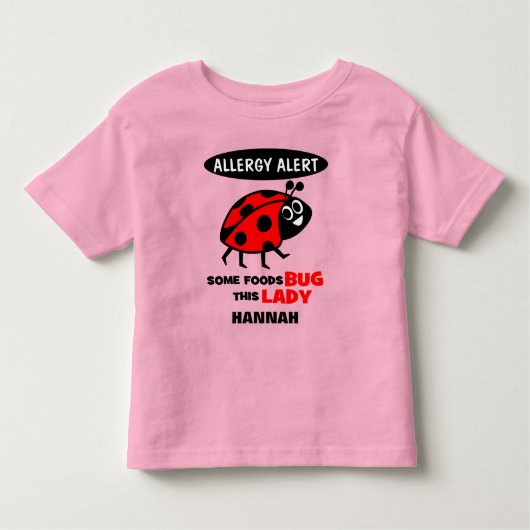 Alert Ladybug Shirt voor voedselallergie (Voorkant)