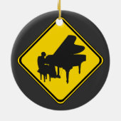 Alert: Piano Player Ahead. Keramisch Ornament (Achterkant)
