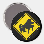 Alert: Piano Player Ahead. Magneet (Voorkant / Achterkant)