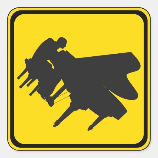 Alert: Piano Player Ahead. Vierkante Sticker (Voorkant)