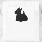 Alert Scottish Terrier Silhouette Rechthoekige Sticker (Tas)