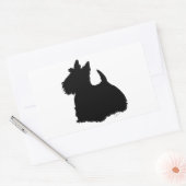 Alert Scottish Terrier Silhouette Rechthoekige Sticker (Envelop)