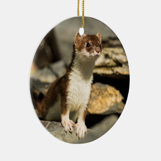 Alert Weasel Keramisch Ornament (Rechts)