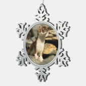 Alert Weasel Tin Sneeuwvlok Ornament (Rechts)