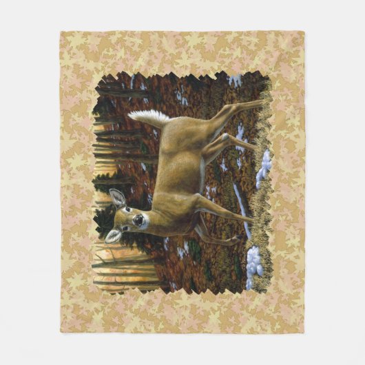 Alert Whitetail Doe Fleece Deken (Voorkant)