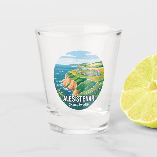 Ales Stenar Zweden Shot Glas (Voorkant)