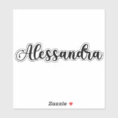 Alessandra Naam - Handgeschreven kalligrafie Sticker (Vel)