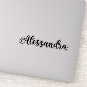 Alessandra Naam - Handgeschreven kalligrafie Sticker
