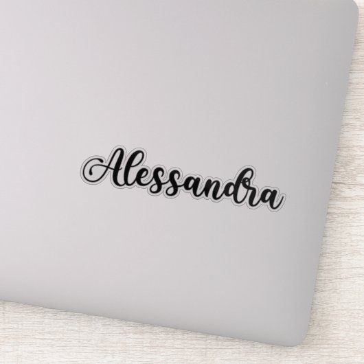 Alessandra Naam - Handgeschreven kalligrafie Sticker (Detail)