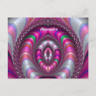 ALESSANDRA ~ PINK 3D Fractal Design ~ Briefkaart