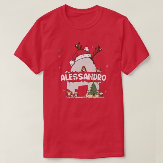 Alessandro Kerstmis w Alessandro Name voor grappig T-shirt (Design voorkant)