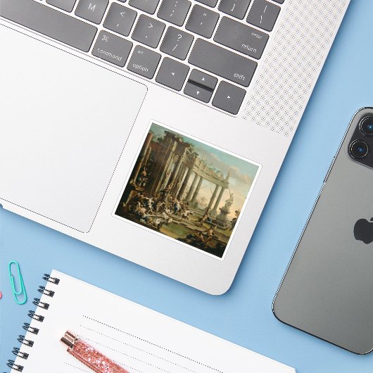 Alessandro Magnasco - Bacchanale Sticker (Laptop met iPhone)