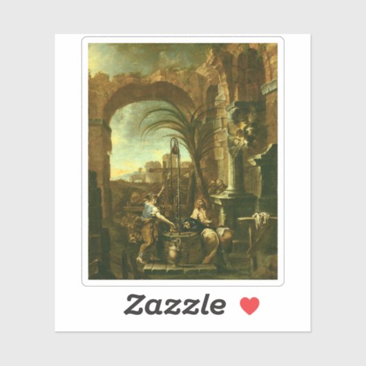 Alessandro Magnasco - Christus en de Samaritaanse Sticker (Vel)