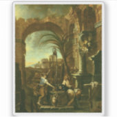 Alessandro Magnasco - Christus en de Samaritaanse Sticker (Voorkant)