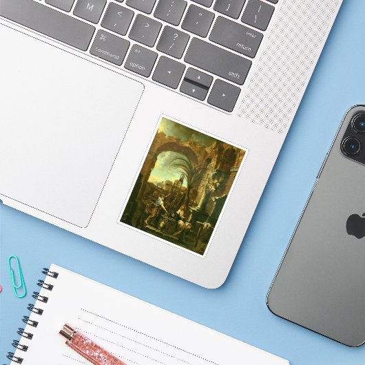 Alessandro Magnasco - Christus en de Samaritaanse  Sticker (Laptop met iPhone)