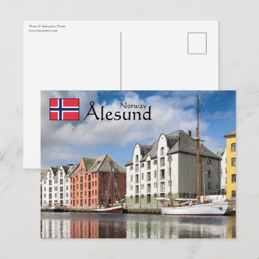 Alesund Noorwegen Souvenir Briefkaart (Voorkant / Achterkant)