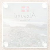 Alesund Norway Glazen Onderzetter (Achterkant)