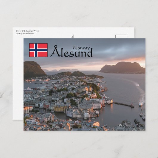 Alesund Norway Souvenir Briefkaart (Voorkant / Achterkant)