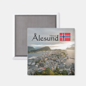 Alesund Norway Souvenir Magneet (Voorkant / Achterkant)