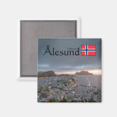 Alesund Norway Souvenir Magneet (Voorkant / Achterkant)