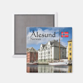 Alesund Norway Souvenir Magneet (Voorkant / Achterkant)
