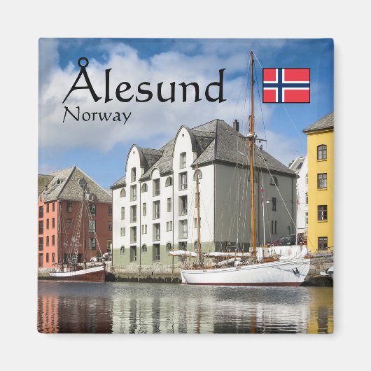 Alesund Norway Souvenir Magneet (Voorkant)