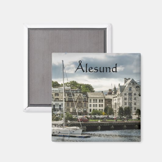 Alesund Norway Souvenir Magneet (Voorkant / Achterkant)