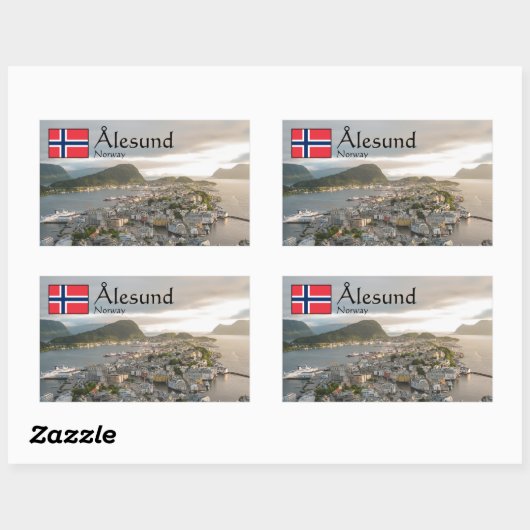 Alesund Norway Souvenir Rechthoekige Sticker (Vel)