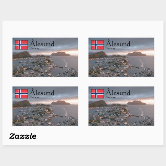 Alesund Norway Souvenir Rechthoekige Sticker (Vel)