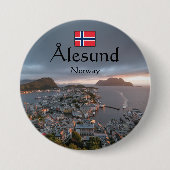 Alesund Norway Souvenir Ronde Button 7,6 Cm (Voorkant)
