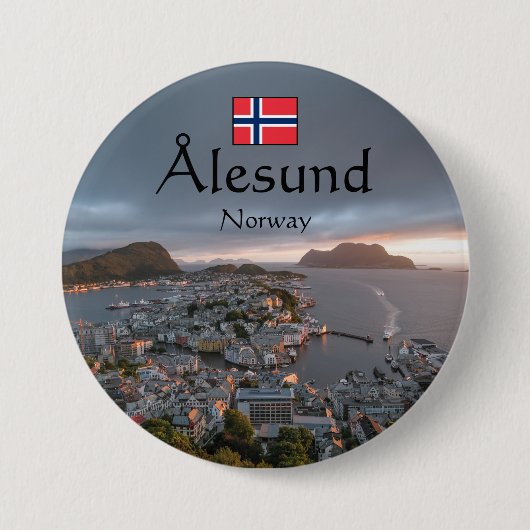 Alesund Norway Souvenir Ronde Button 7,6 Cm (Voorkant)