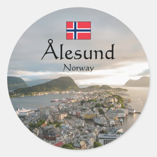 Alesund Norway Souvenir Ronde Sticker (Voorkant)