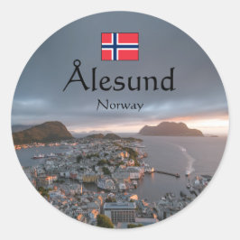 Alesund Norway Souvenir Ronde Sticker