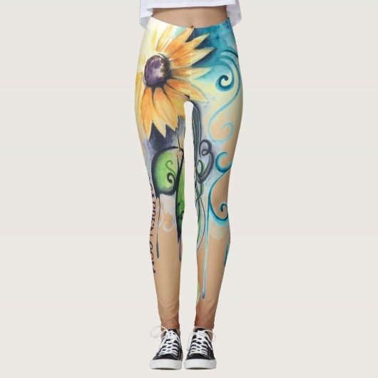 Alethia's Zonnebloem in Waterverf vorm Recoleta Leggings (Voorkant)