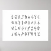 Alethiometer Symbolen Grid Golden compass the Symb Poster (Voorkant)