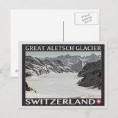 Aletsch Glacier - zwart Briefkaart (Voorkant / Achterkant)