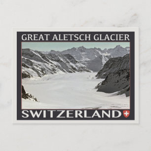 Aletsch Glacier - zwart Briefkaart