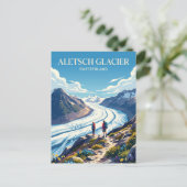 Aletschgletsjer Zwitserland Briefkaart (Staand voorkant)