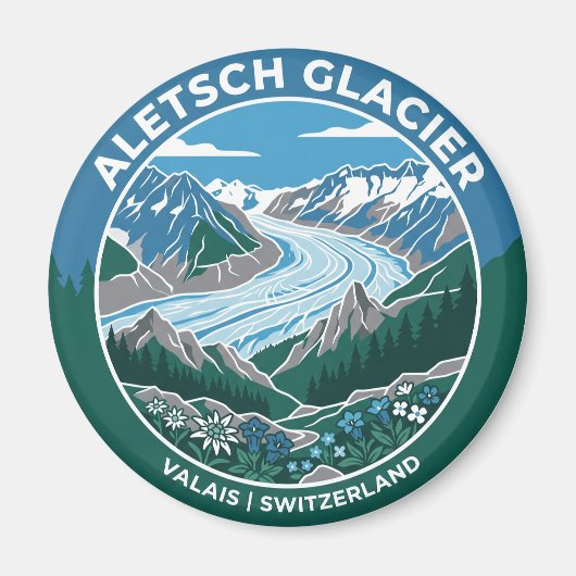 Aletschgletsjer Zwitserland Magneet (Voorkant)