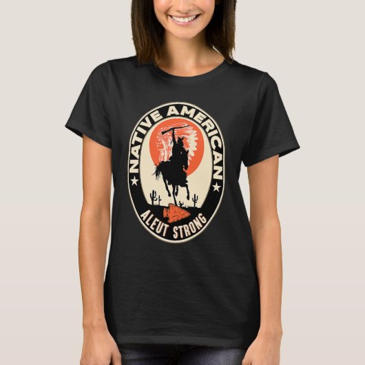 Aleut Tribe Native American Indian Pride respect S T-shirt (Voorkant)
