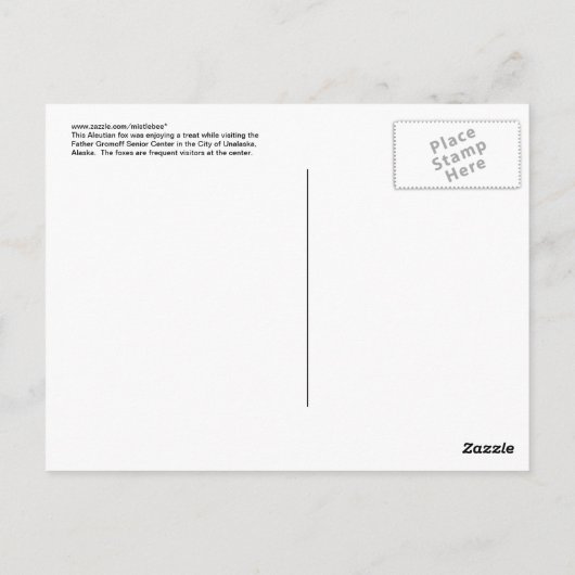 Aleutian Fox met Funny Expression Briefkaart (Achterkant)