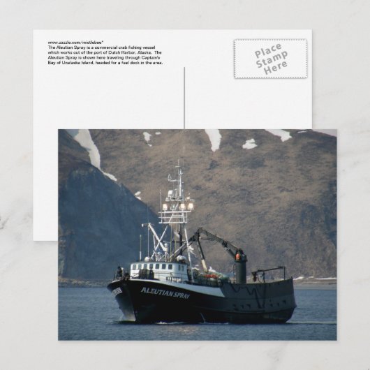 Aleutian Spray, Crab Boat in Dutch Harbour, AK Briefkaart (Voorkant / Achterkant)