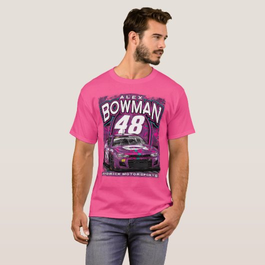 Alex Bowman Paarse auto T-shirt (Voorkant volledig)