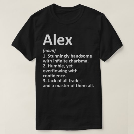 ALEX Definition Personal Name Funny Birthday G T-shirt (Design voorkant)