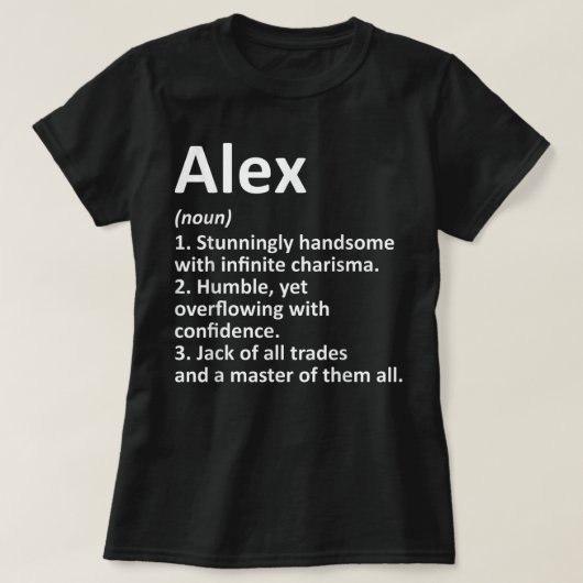 ALEX Definition Personal Name Funny Birthday G T-shirt (Design voorkant)