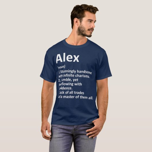 ALEX Definition Personalized Name Funny Birthday T-shirt (Voorkant volledig)