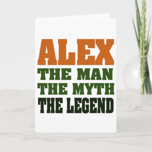 Alex - het Man, de Mythe, de Legende! Kaart (Voorkant)