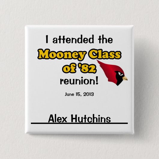 Alex Hutchins Vierkante Button 5,1 Cm (Voorkant)