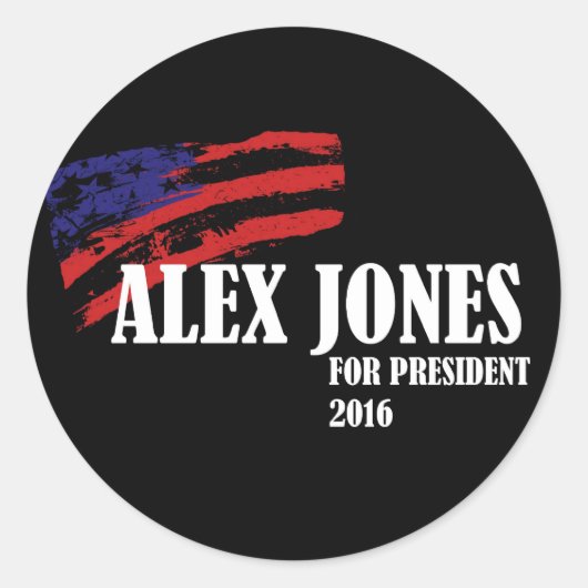 Alex Jones voor President 2016 Ronde Sticker (Voorkant)
