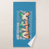 ALEX Jouw naam Graffiti Brick Wall Verf Splatter Badhanddoek (Badhanddoek)